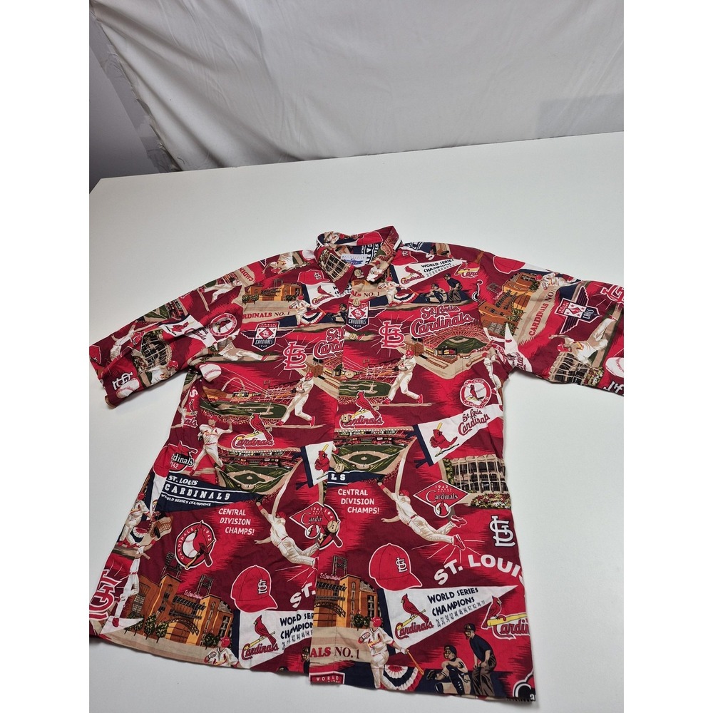 Reyn Spooner St. Louis Cardinals Hawaiian Aloha Shirt XL MLB Baseball AOP Red